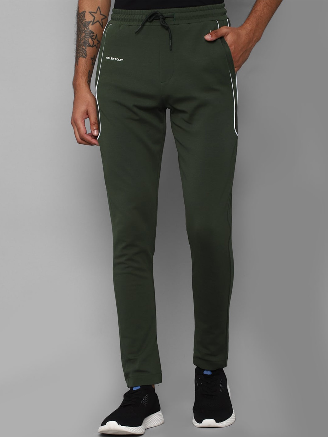 

Allen Solly Tribe Men Olive Green Solid Track Pants