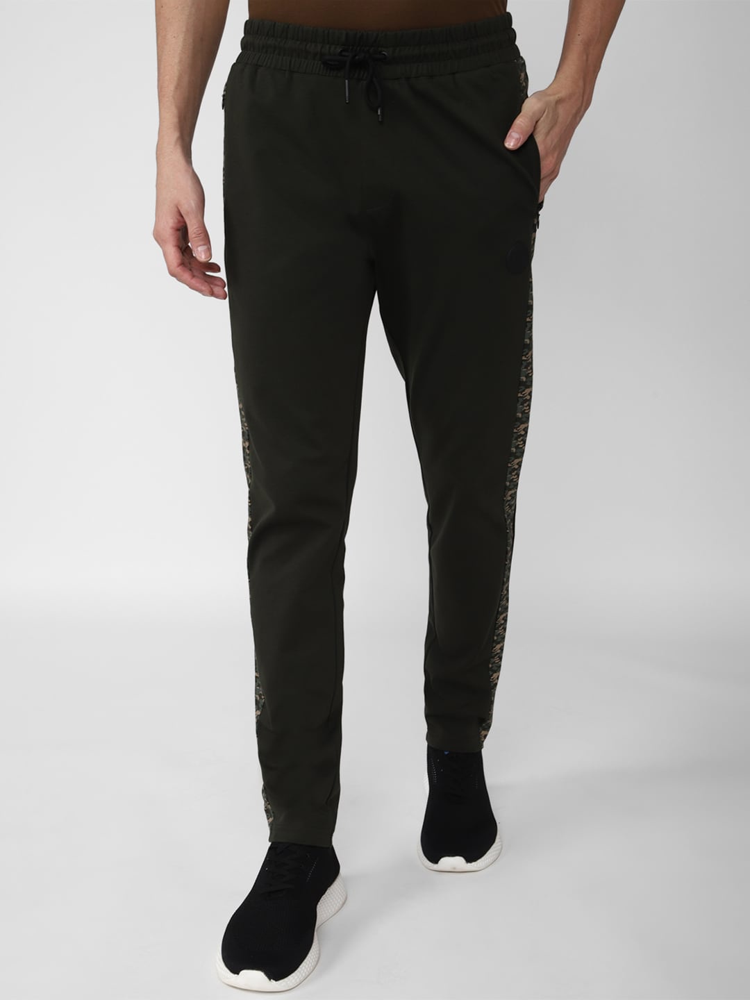 

Van Heusen Men Olive Solid Slim-Fit Track Pants