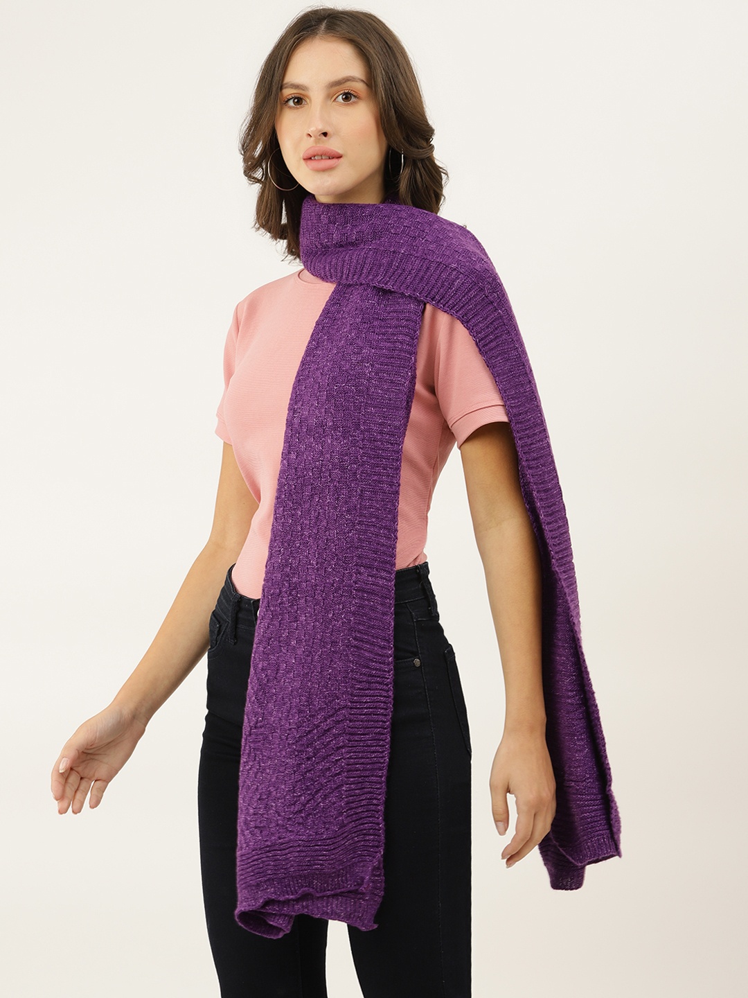 

American Eye Women Purple Geometric Design Muffler