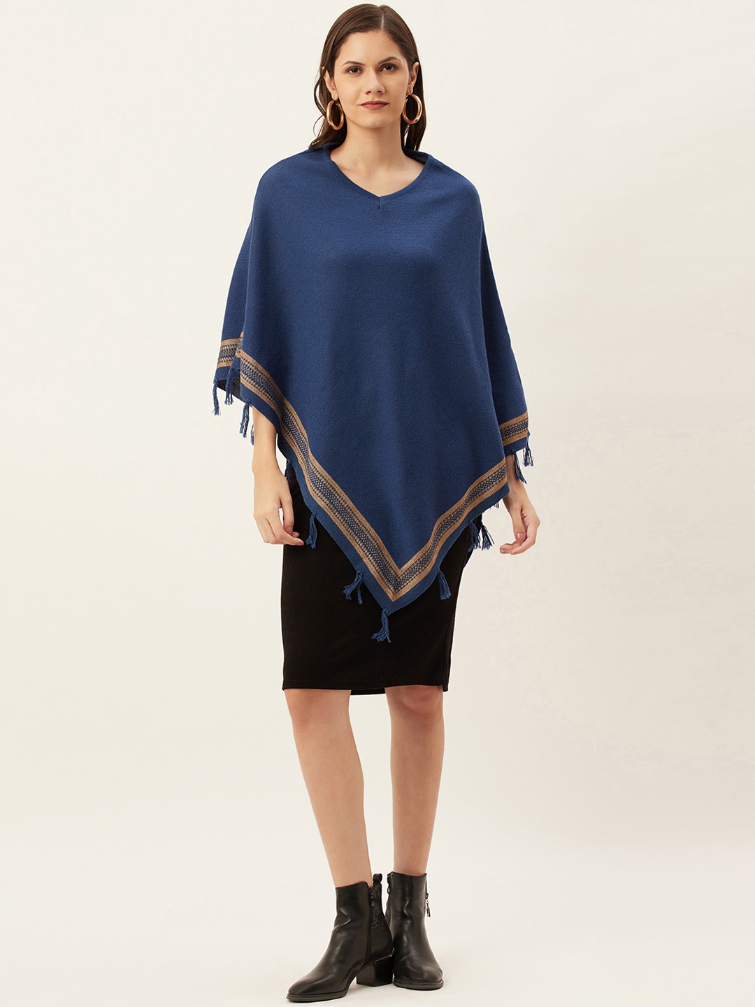 

American Eye Women Navy Blue Poncho