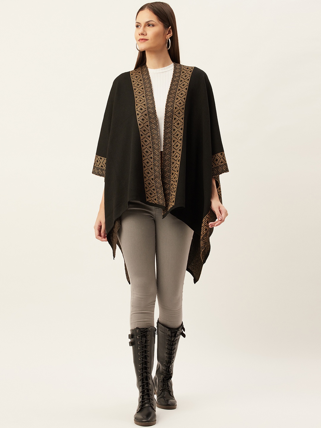 

American Eye Women Black & Brown Printed Longline