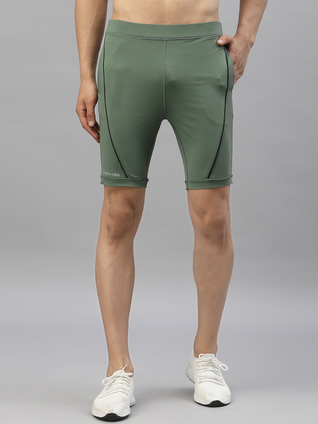 

JUMP USA Men Green Solid Tights