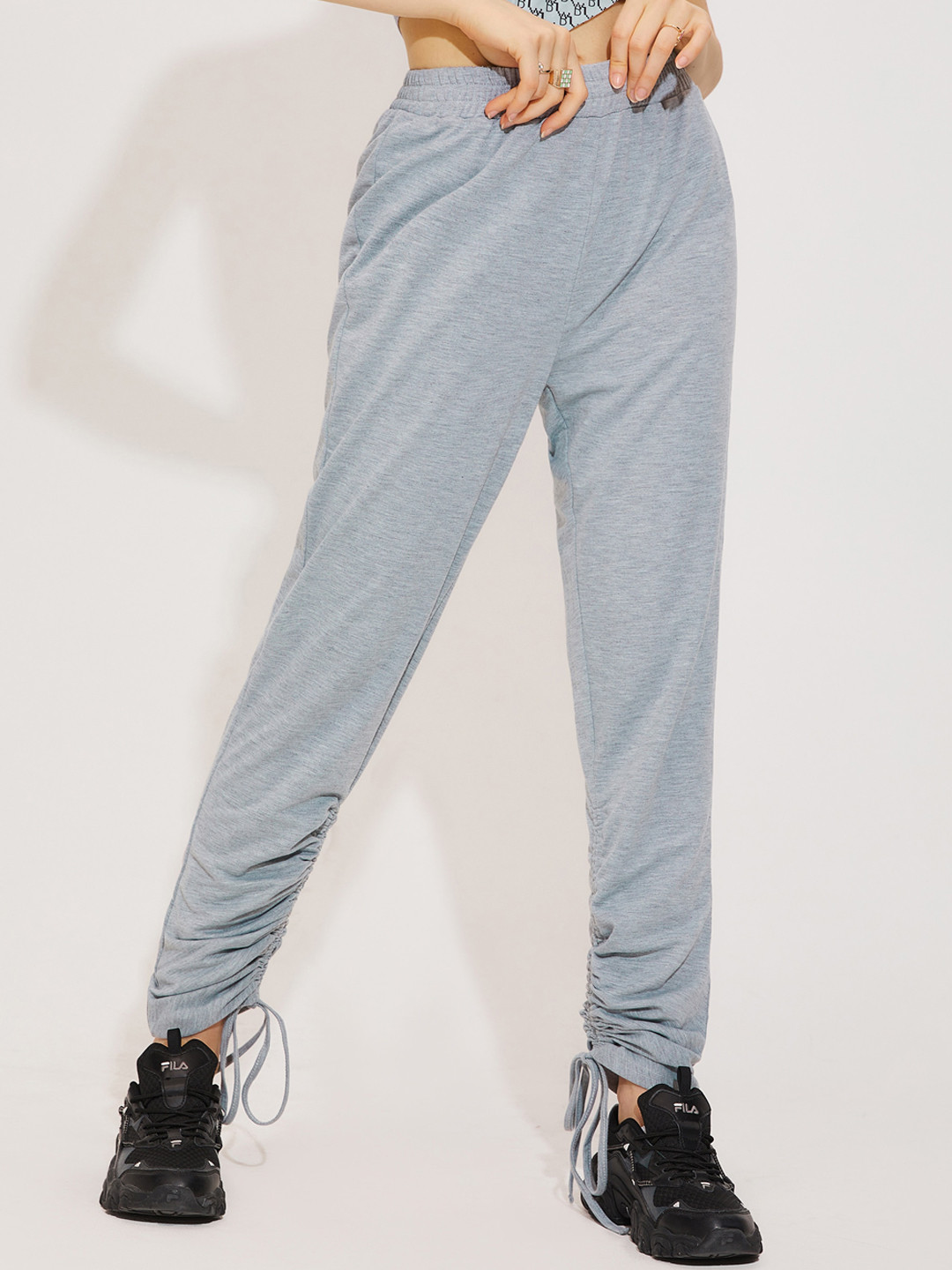 

URBANIC Women Grey Solid Track Pants