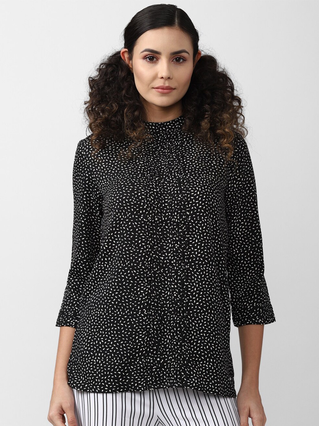 

Van Heusen Woman Black Geometric Print Top
