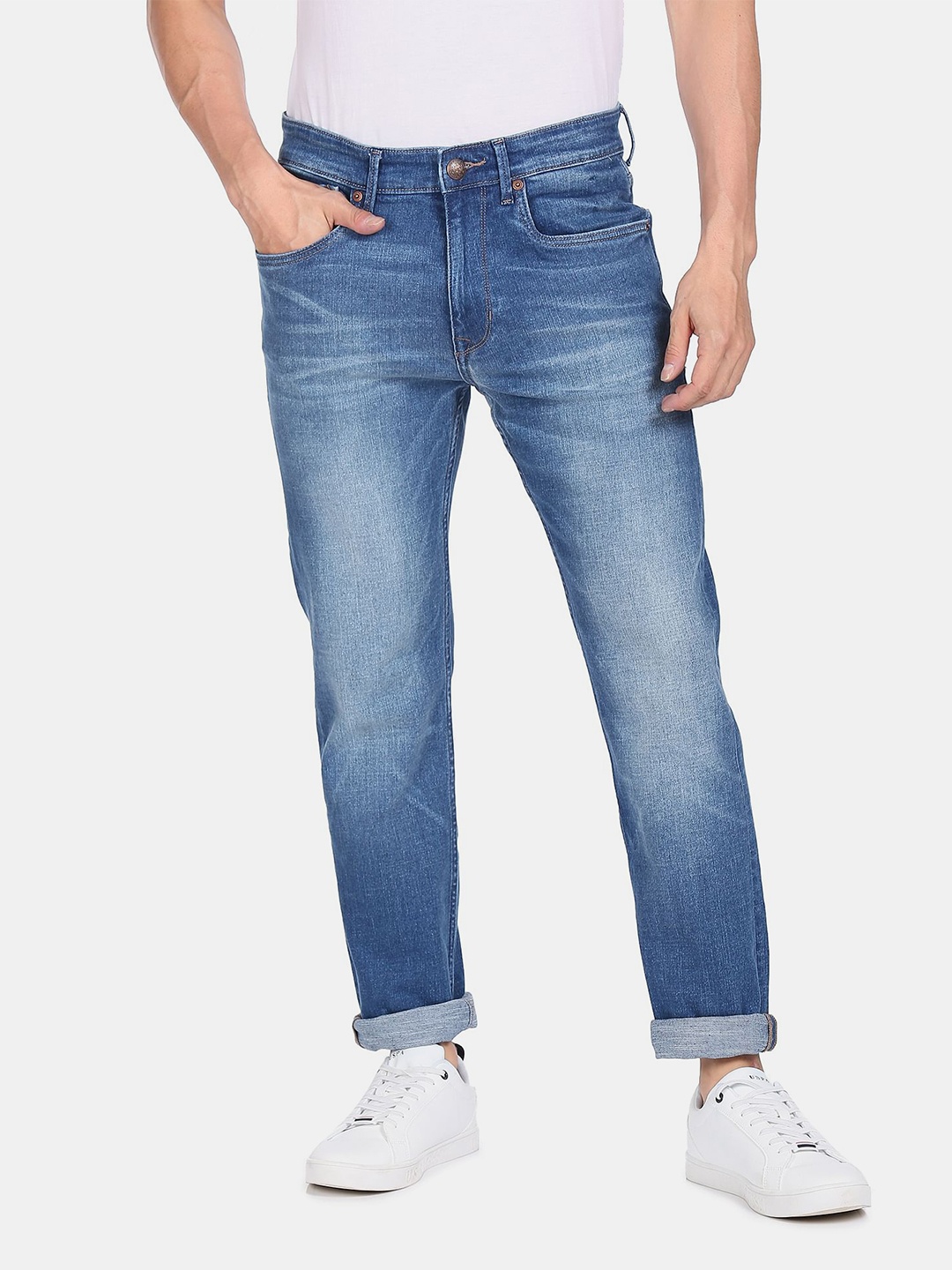 

U.S. Polo Assn. Denim Co. Men Blue Harold Slim Straight Fit Light Fade Jeans