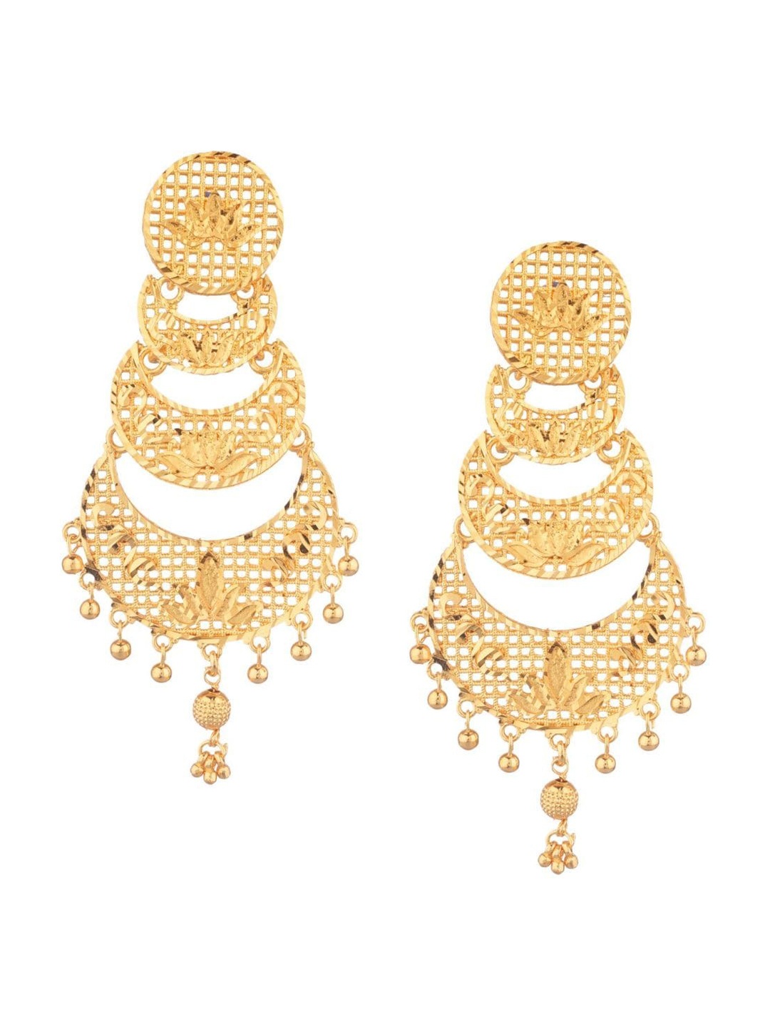 

Efulgenz Gold-Toned Classic Chandbalis Earrings