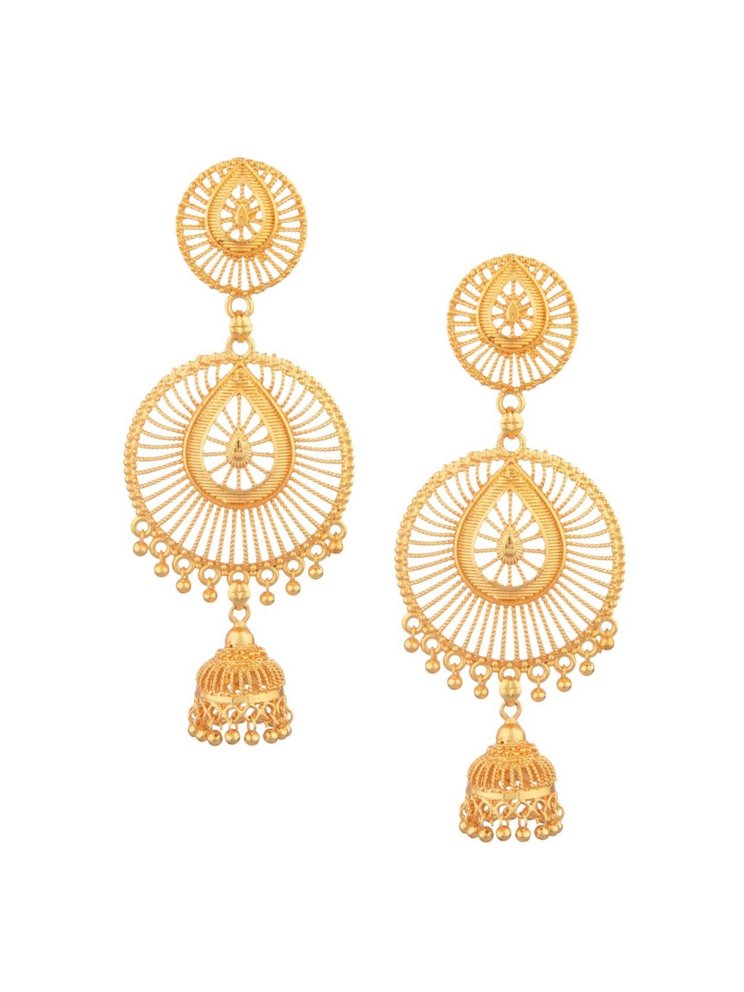 

Efulgenz Gold-Plated Classic Chandbalis Earrings