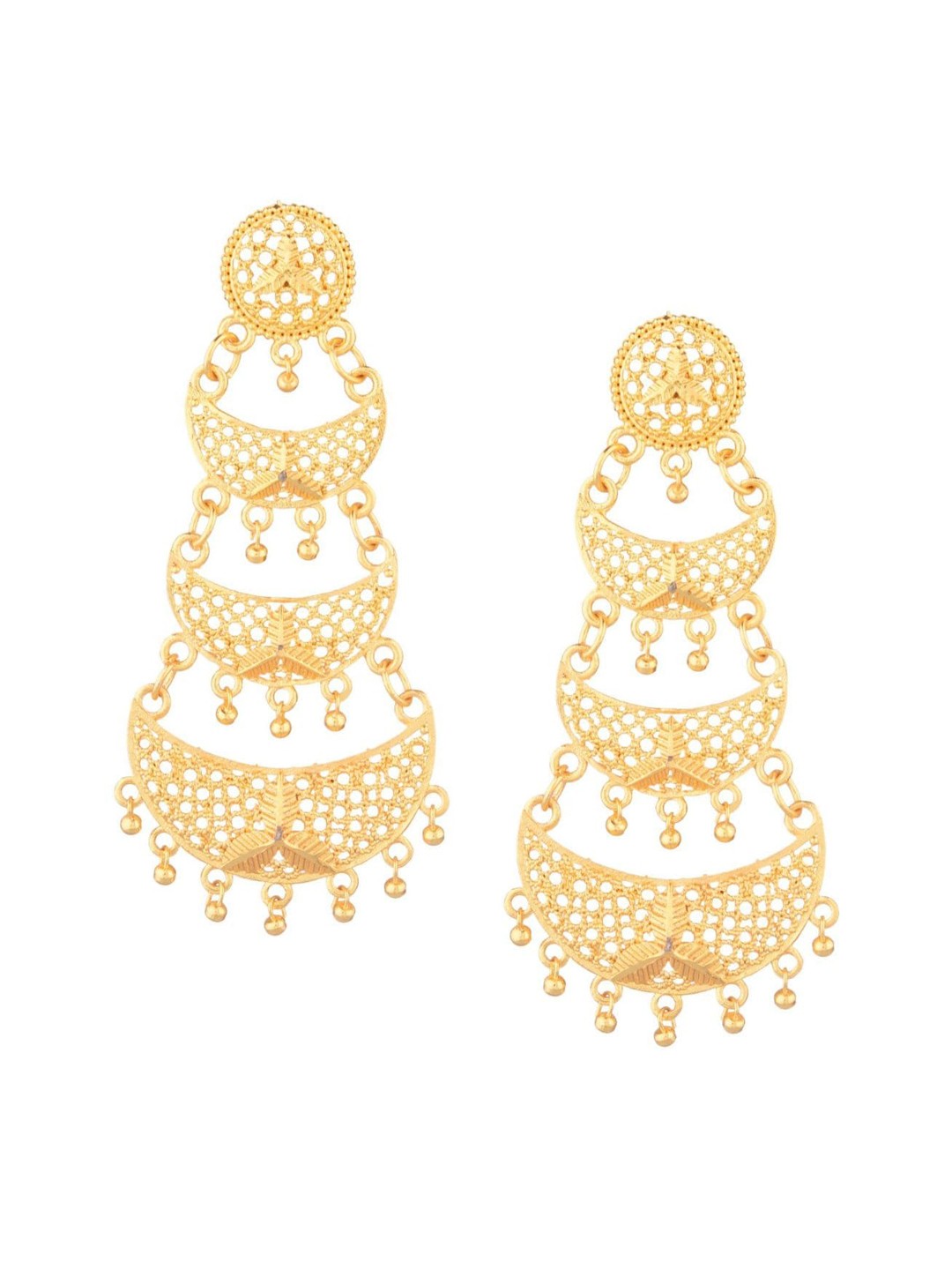 

Efulgenz Gold-Toned Classic Chandbalis Earrings