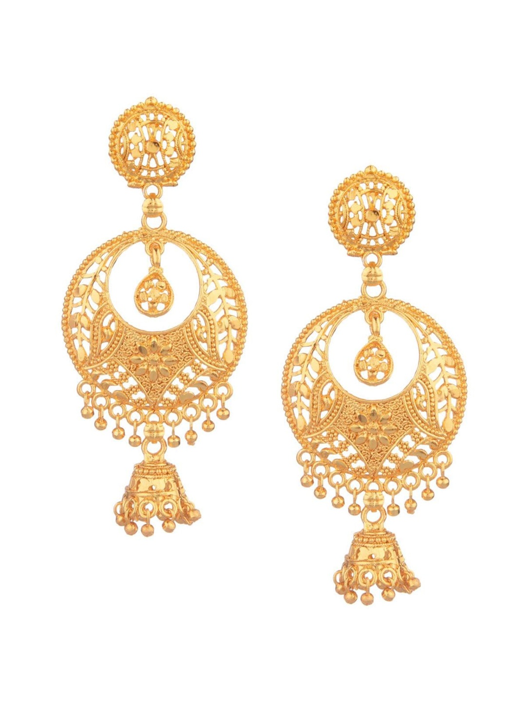 

Efulgenz Gold-Plated Circular Drop Earrings