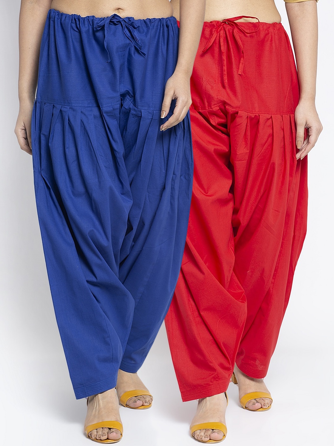 

Jinfo Women Pack Of 2 Red & Blue Solid Pure Cotton Salwar