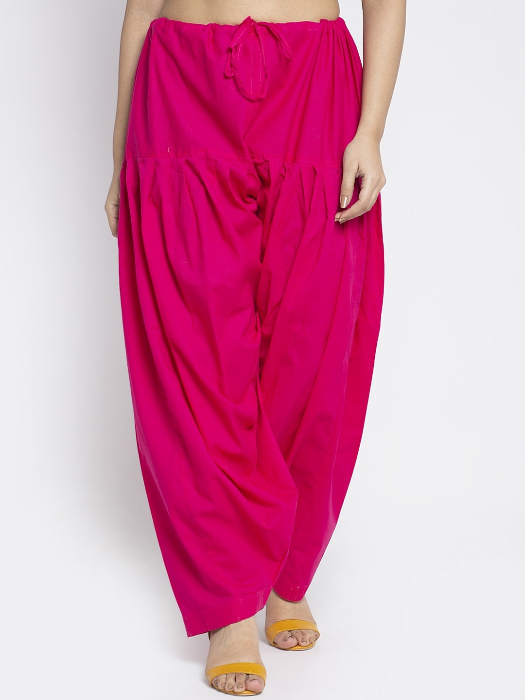 

Jinfo Women Pink Solid Cotton Salwar