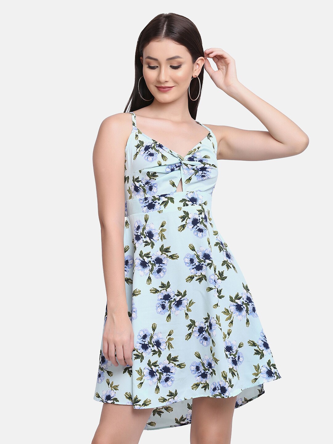 

SAKIA Green Floral Crepe Dress