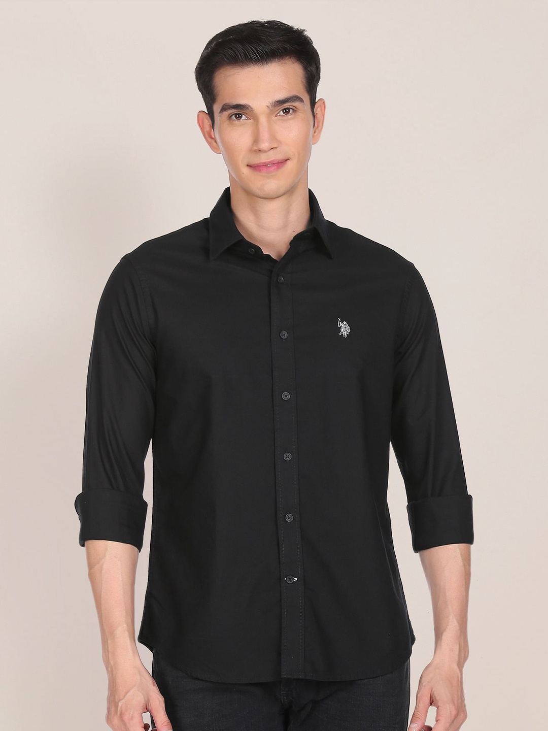 

U S Polo Assn Men Black Casual Shirt