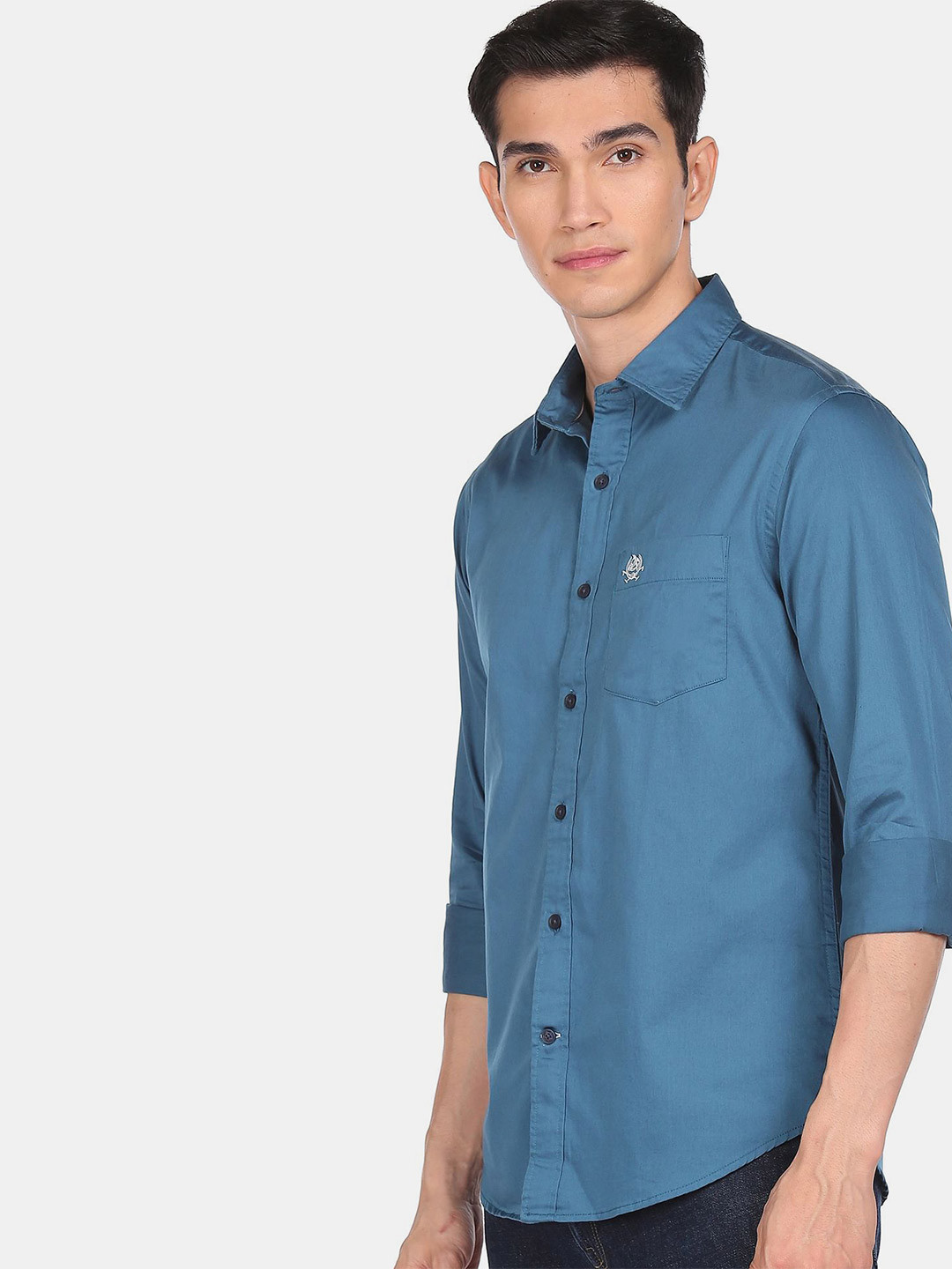 

U S Polo Assn Men Blue Casual Shirt