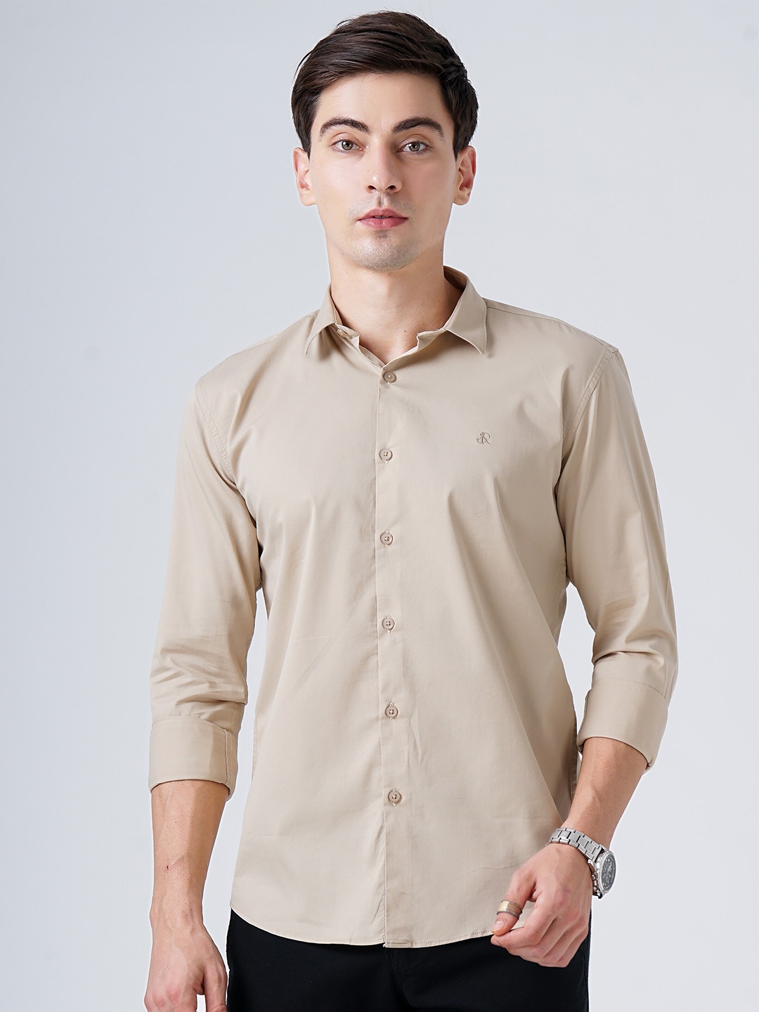 

SORATIA Men Beige Slim Fit Casual Shirt