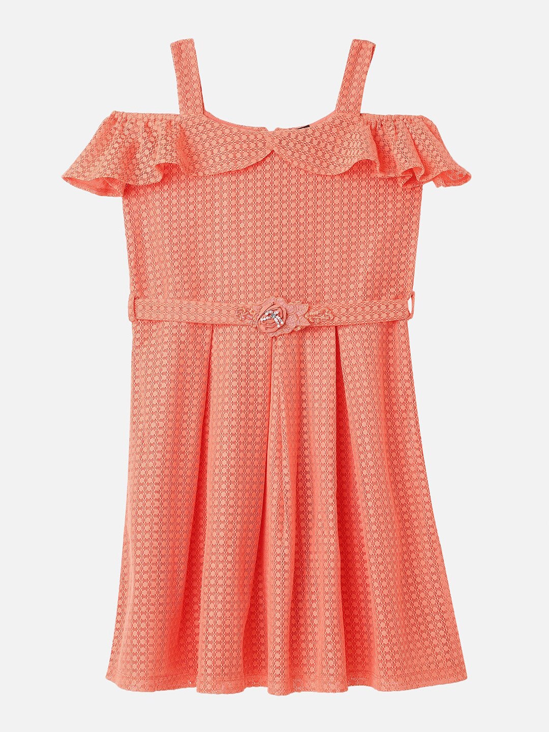 

R&B Peach-Coloured Peplum Dress