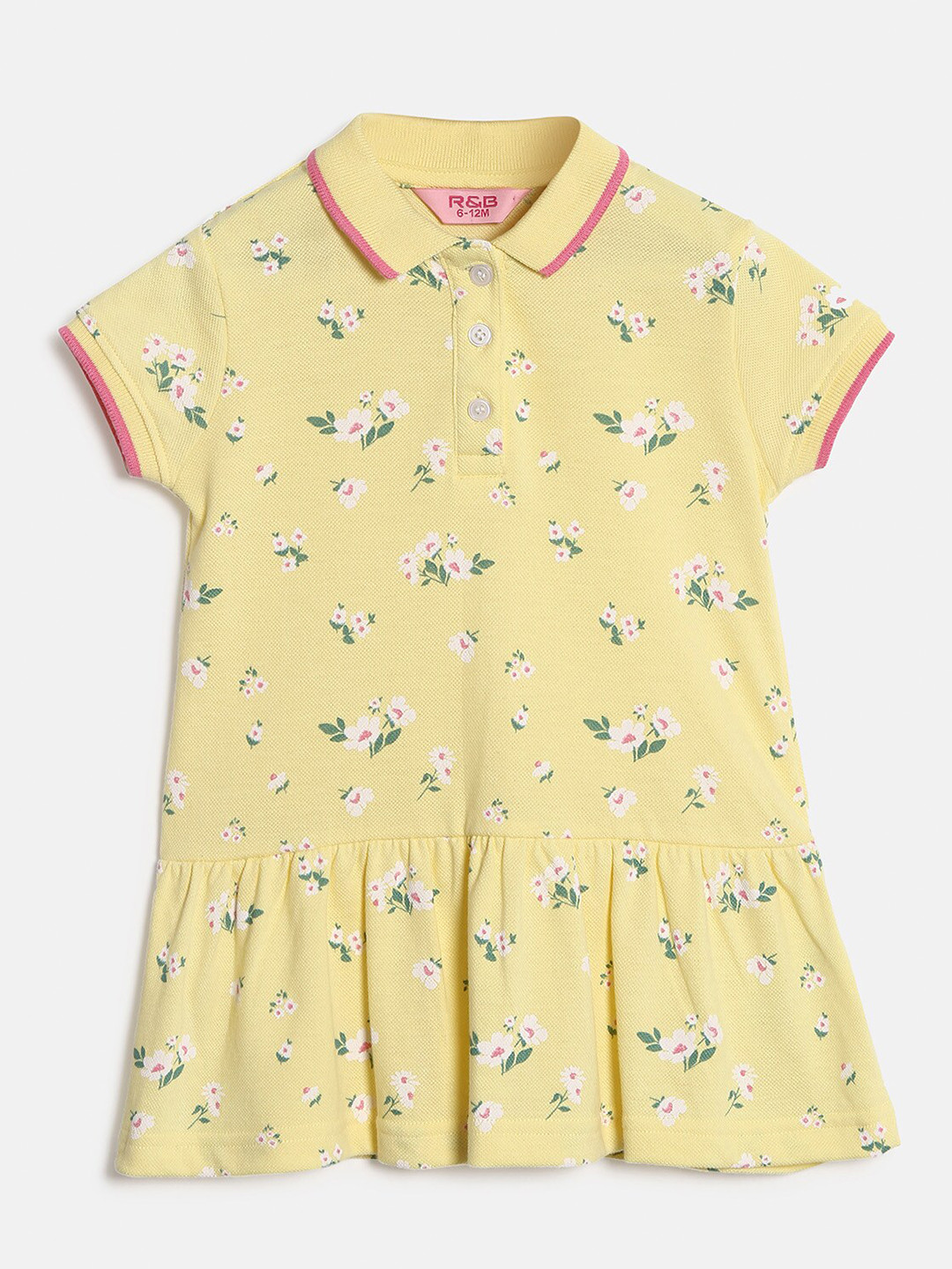 

R&B Yellow Floral Peplum Dress