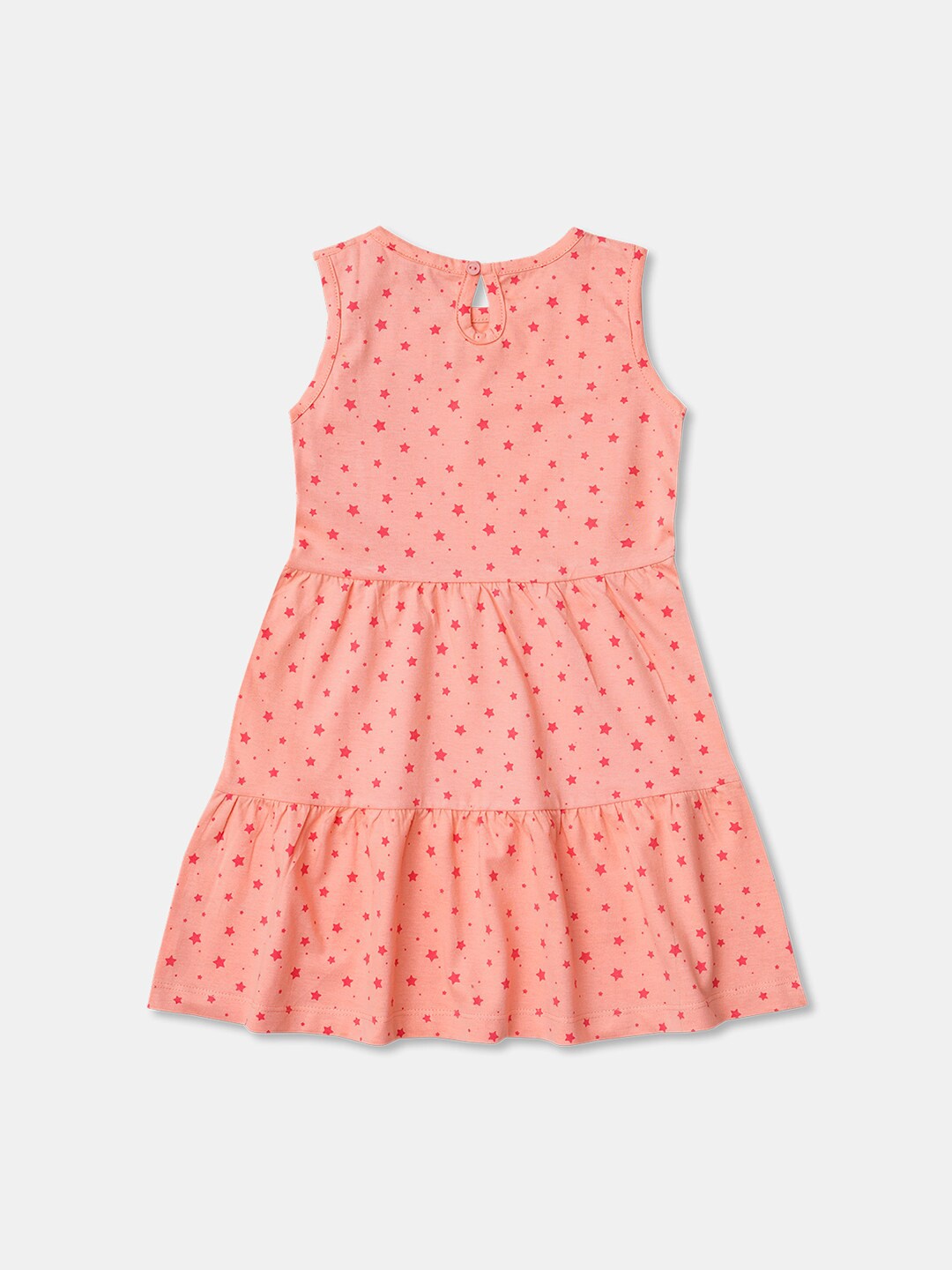 

R&B Girls Peach-Coloured Conversational Print Fit and Flare Dress