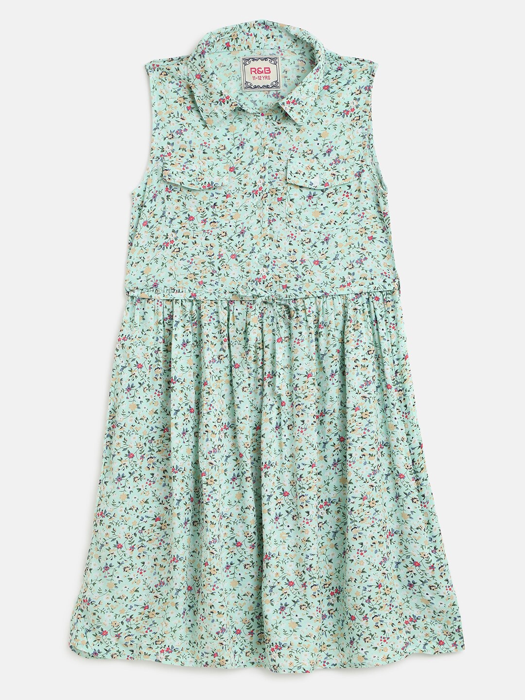 

R&B Green & Red Floral Peplum Dress