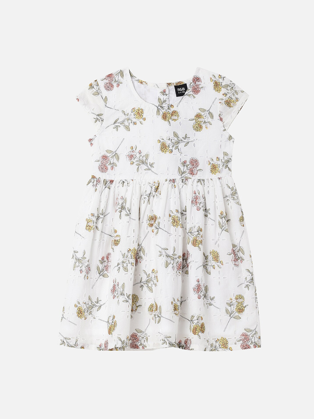 

R&B White Floral Peplum Dress