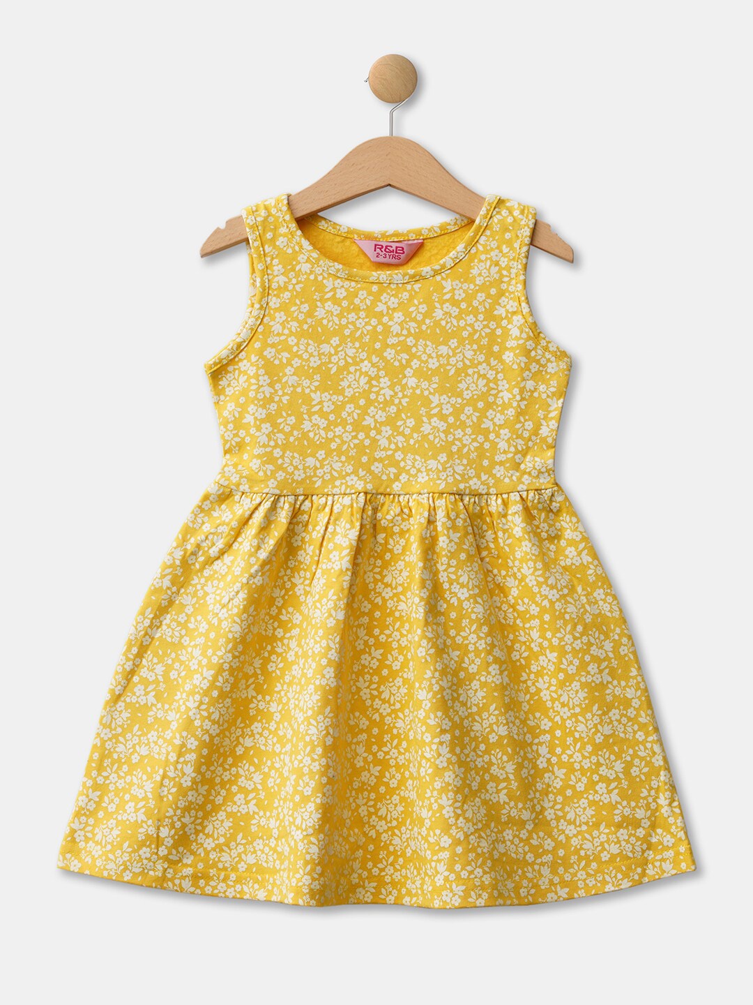 

R&B Yellow & celery Floral Dress