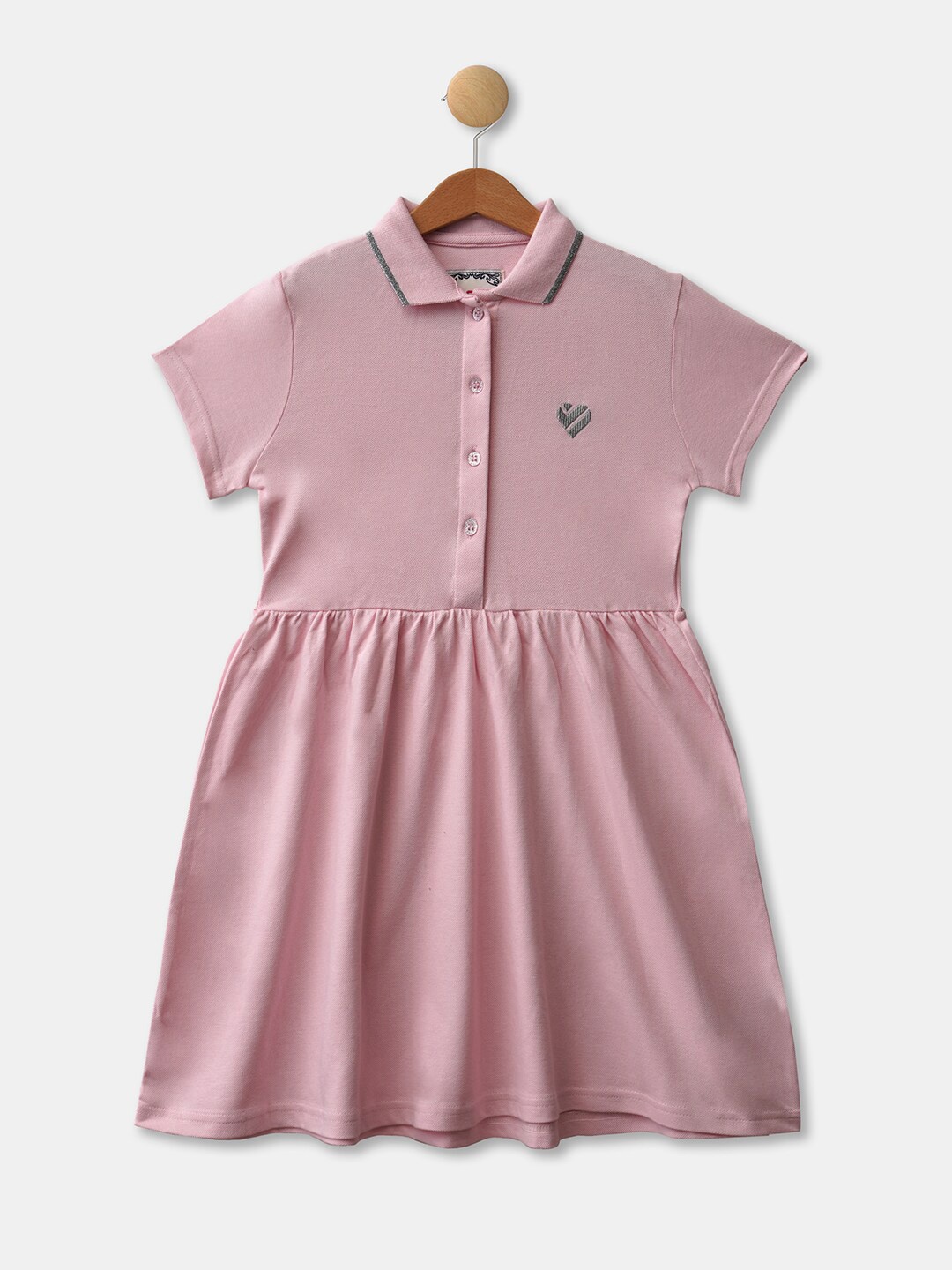 

R&B Pink Solid Midi Dress