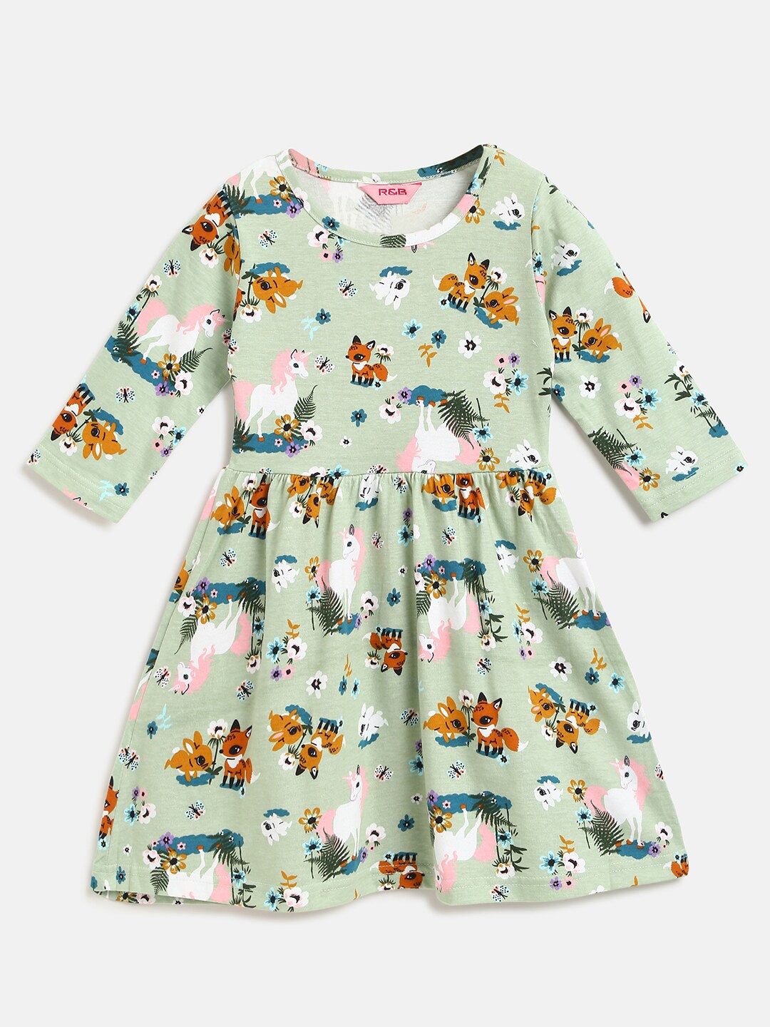 

R&B Blue Floral Peplum Dress