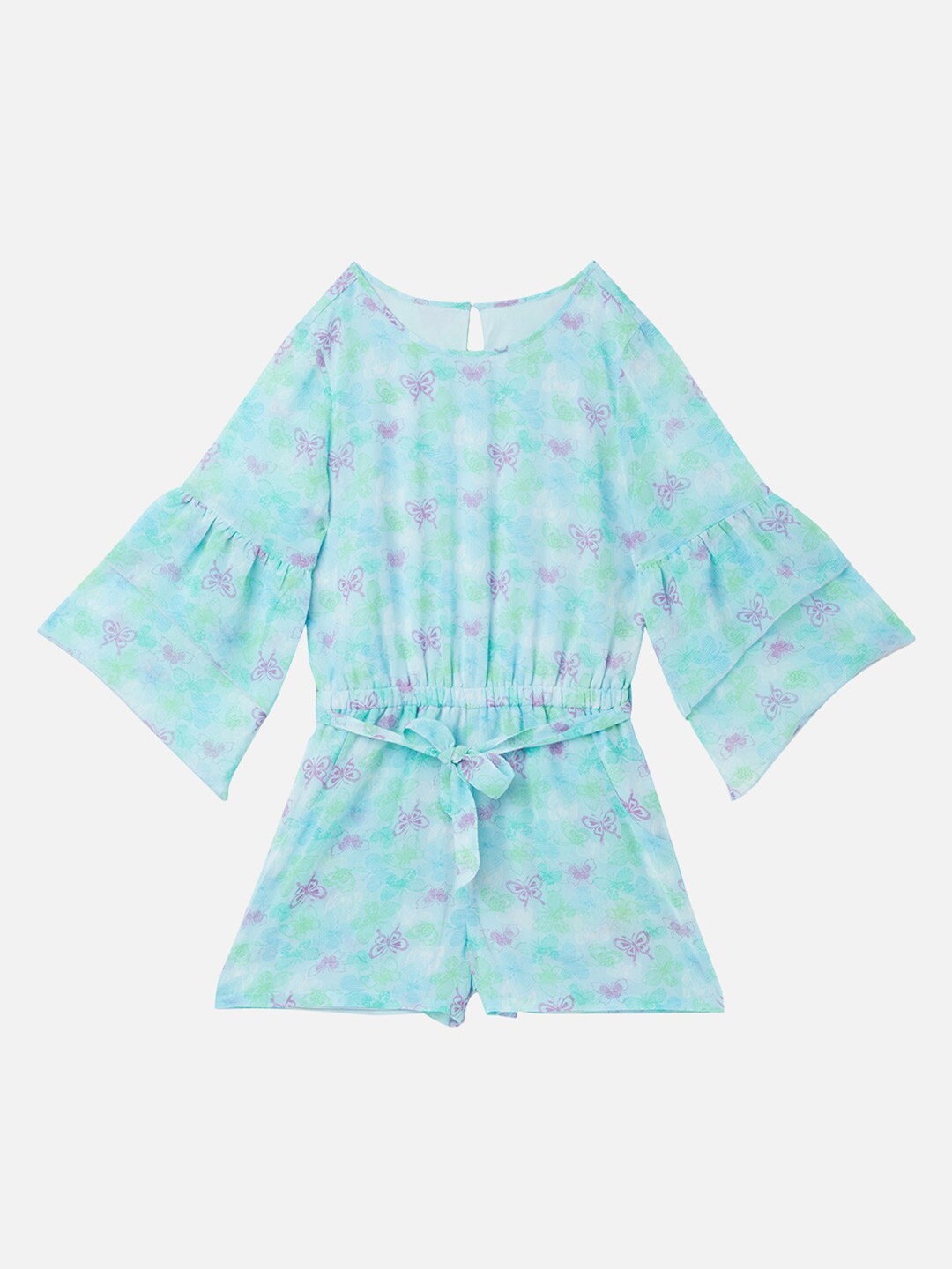 

R&B Blue Floral Peplum Dress