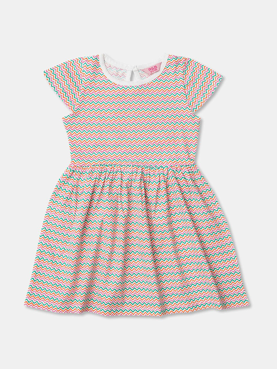 

R&B White & Red Striped Fit & Flared Dress