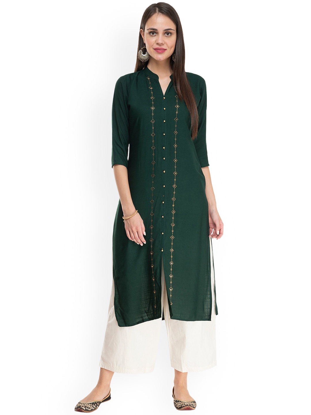 

DesiNoor com Women Green Kurta