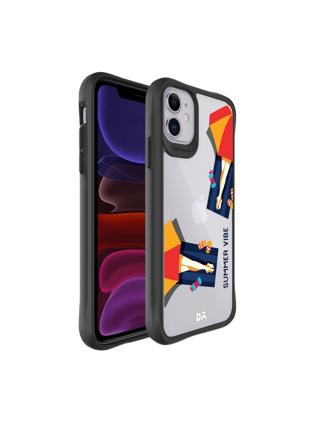 

DailyObjects Black Summery Vibe Printed IPhone 11 Back Case, Transparent