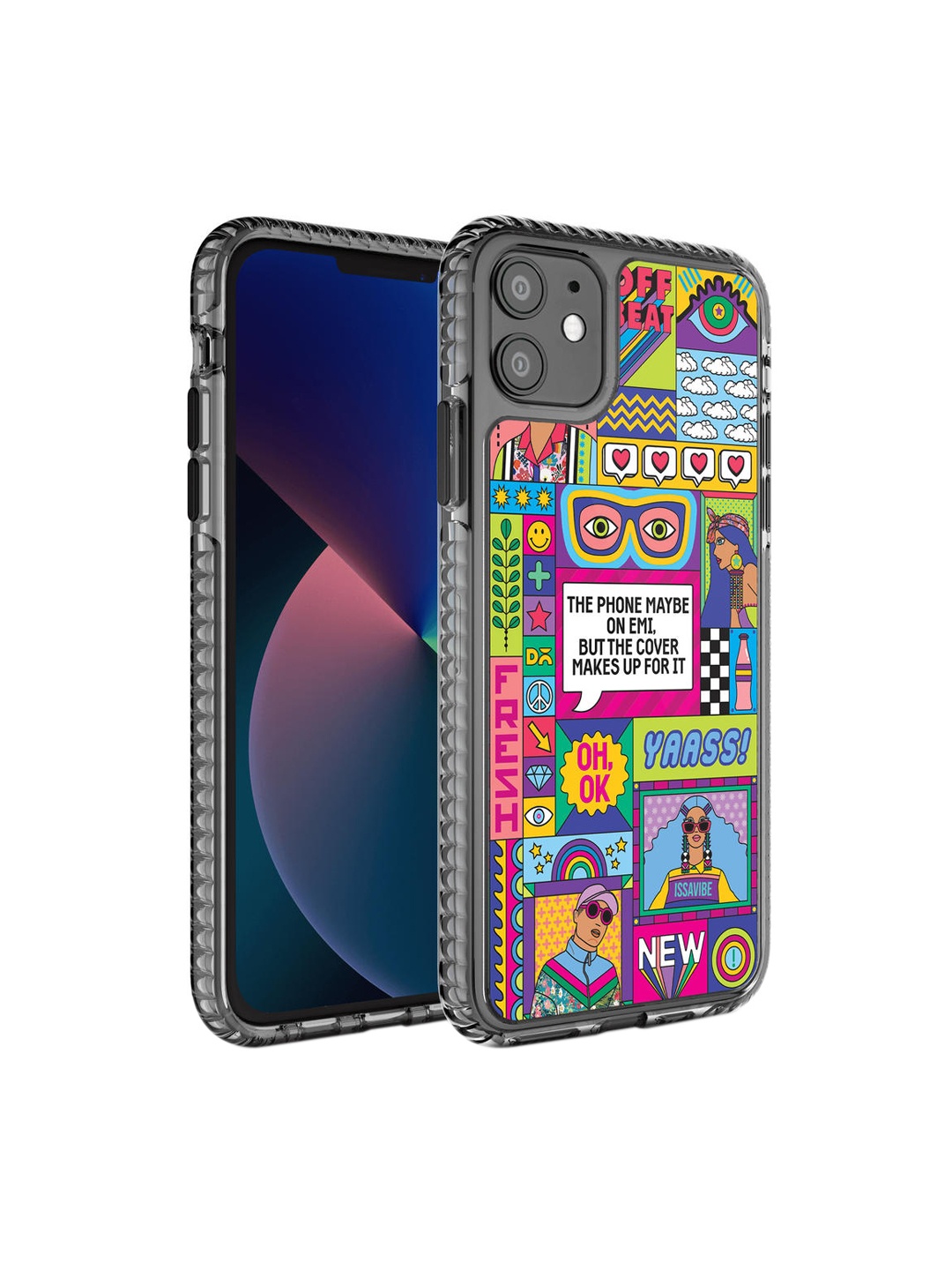 

DailyObjects Black & Pink Printed Phone on EMI Hybrid Clear iPhone 11 Phone Case