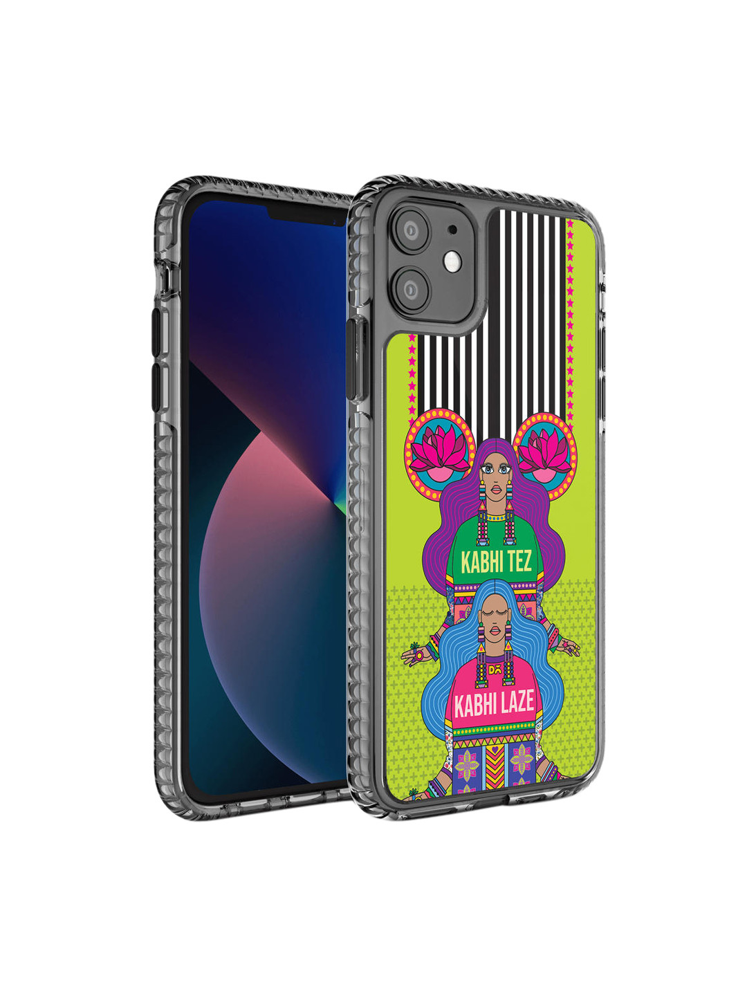 

DailyObjects Green & Purple Tezy Lazy Stride Printed iPhone 11 Phone Case