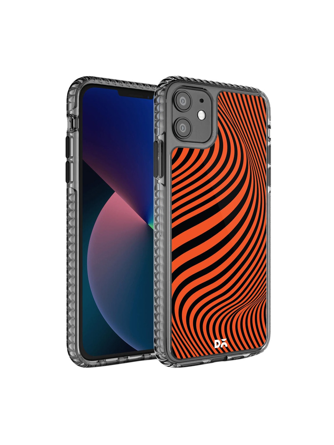 

DailyObjects Black & Orange Printed Tangerine Waves iPhone 11 Phone Case