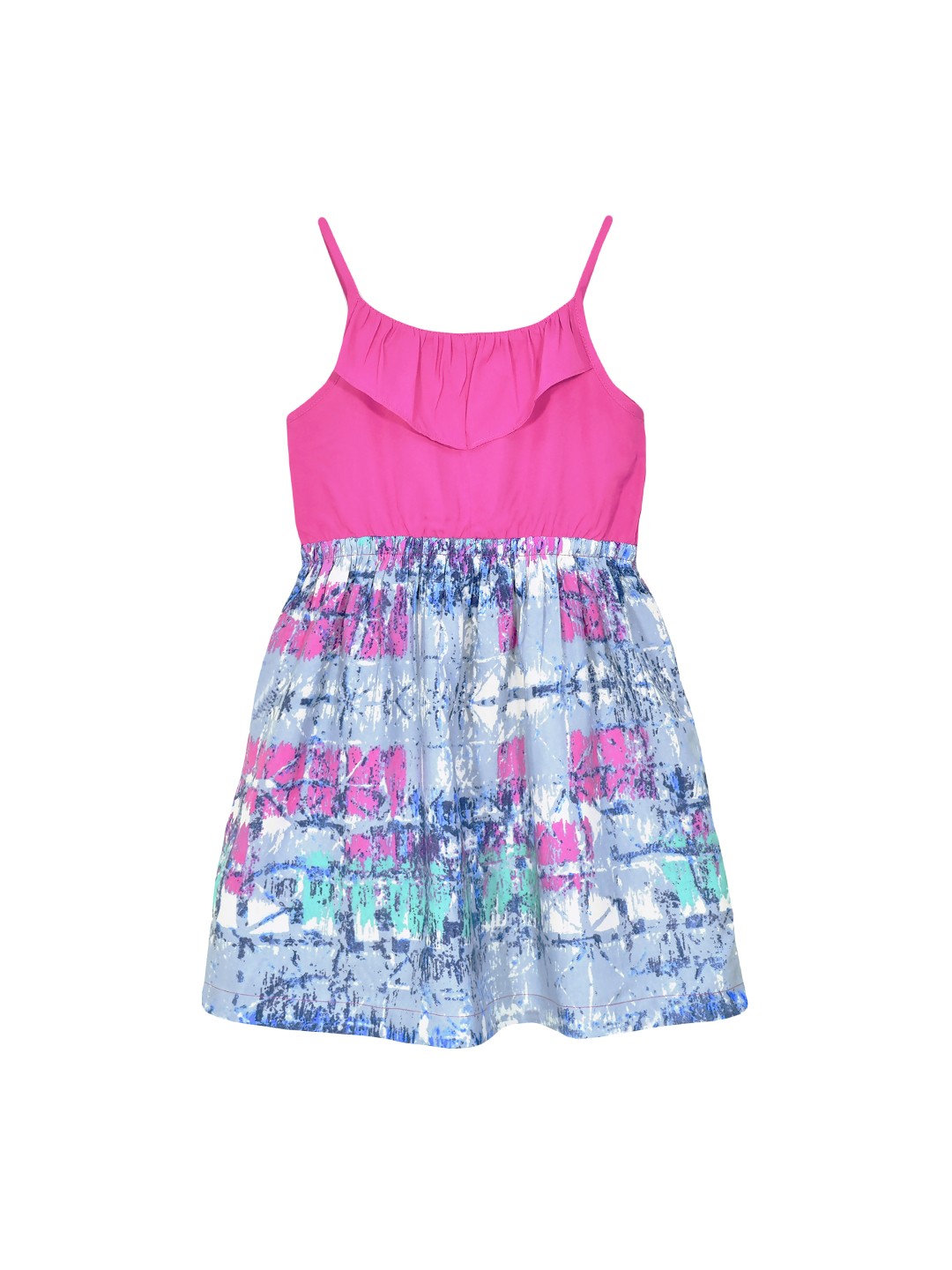 

CACA CINA Girls Pink Printed Fit and Flare Dress