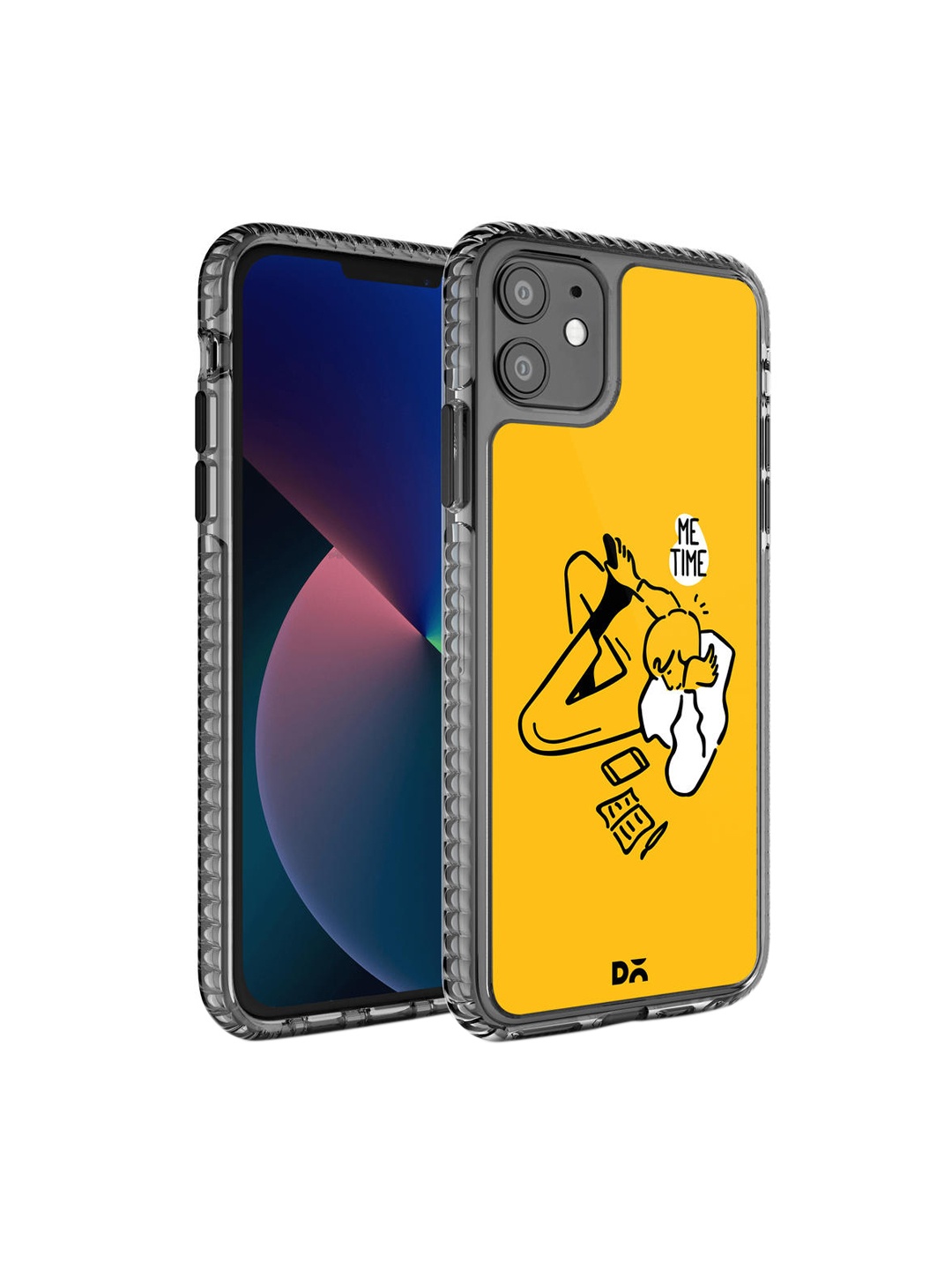 

DailyObjects Black & Yellow Printed Me Time iPhone 11 Phone Case