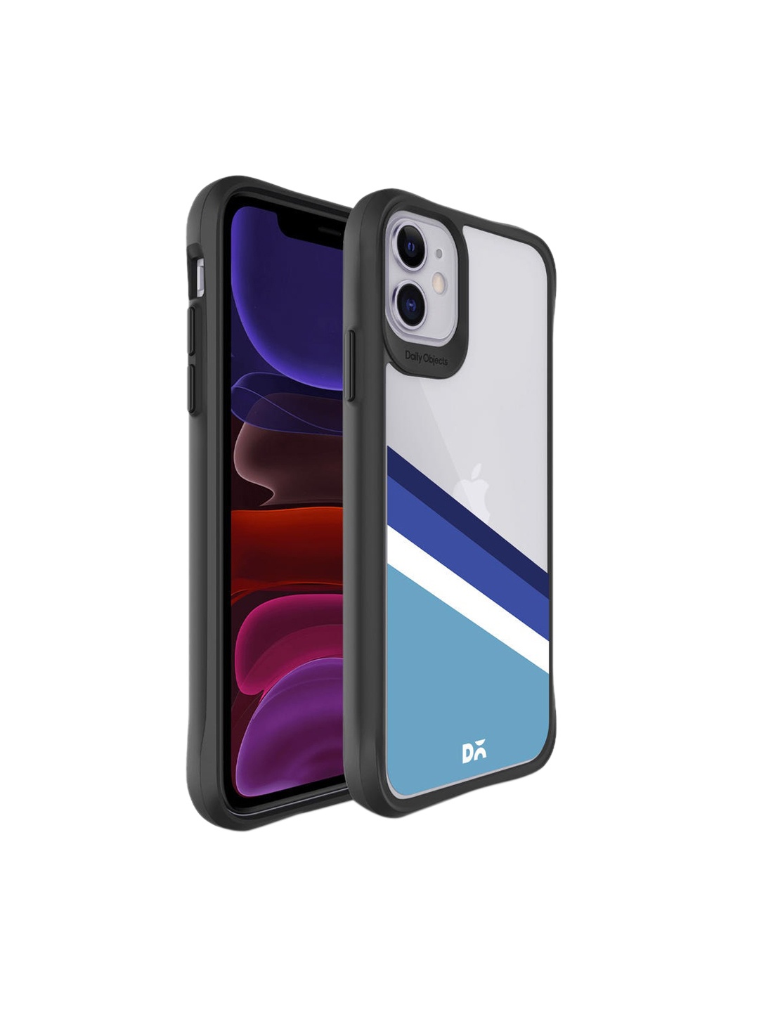 

DailyObjects Blue & Grey Aqua Angles Black Hybrid Clear iPhone 11 Phone Case