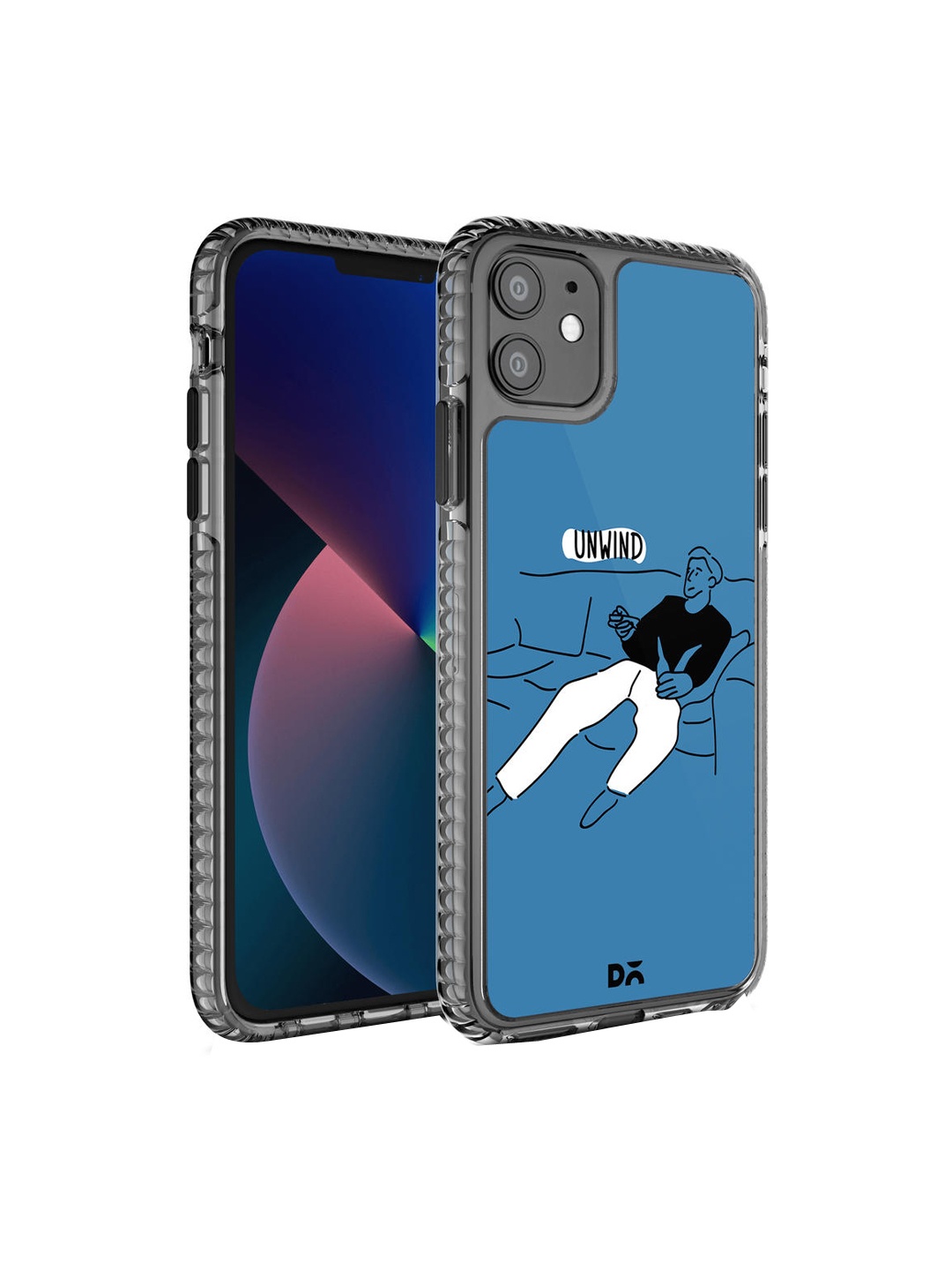 

DailyObjects Black & Blue Printed Unwinder iPhone 11 Phone Case