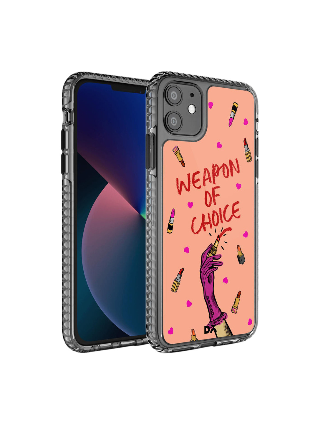 

DailyObjects Peach-Coloured & Pink Weapon of Choice iPhone 11 Back Cases