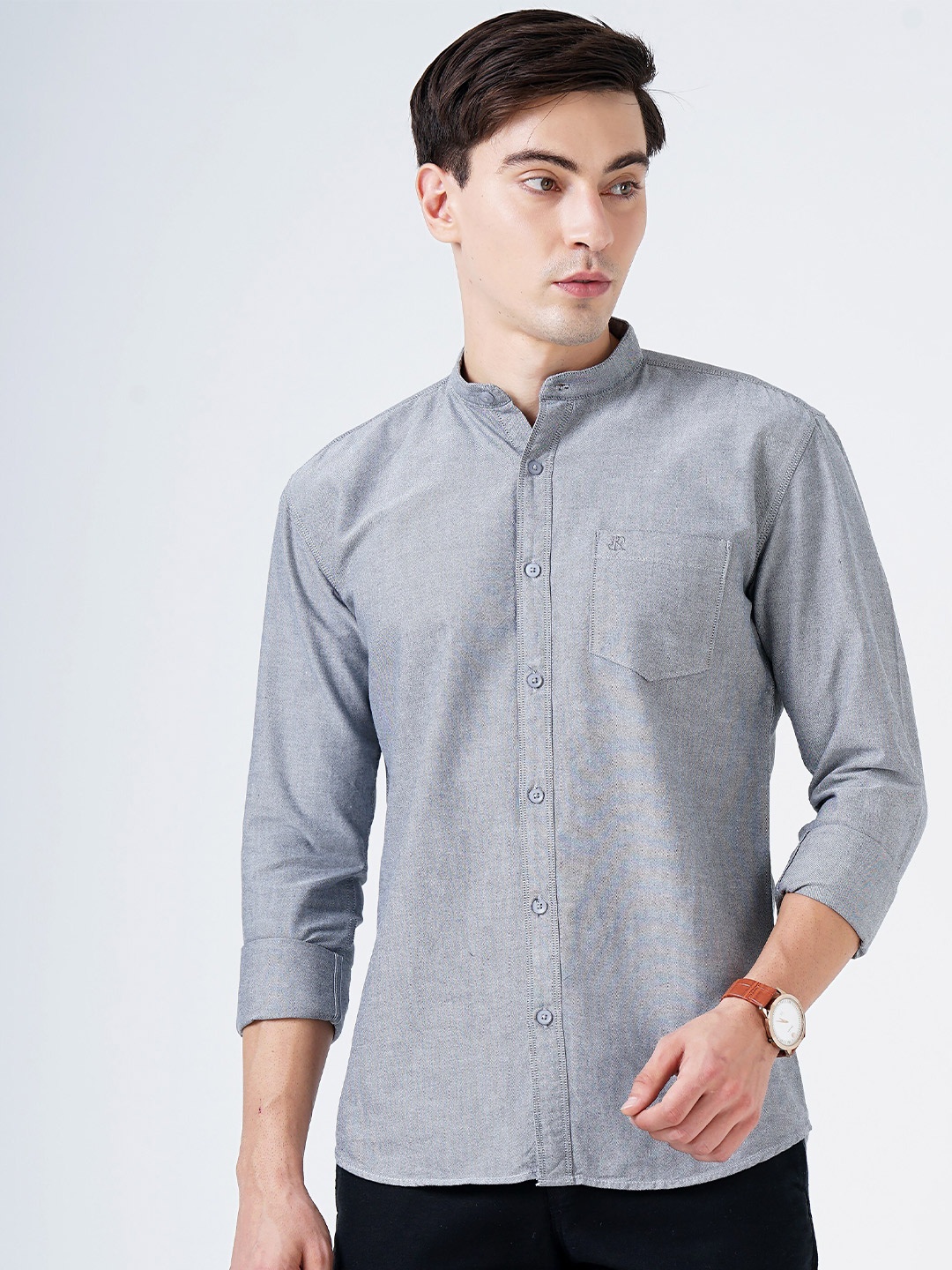 

SORATIA Men Grey Slim Fit Casual Shirt