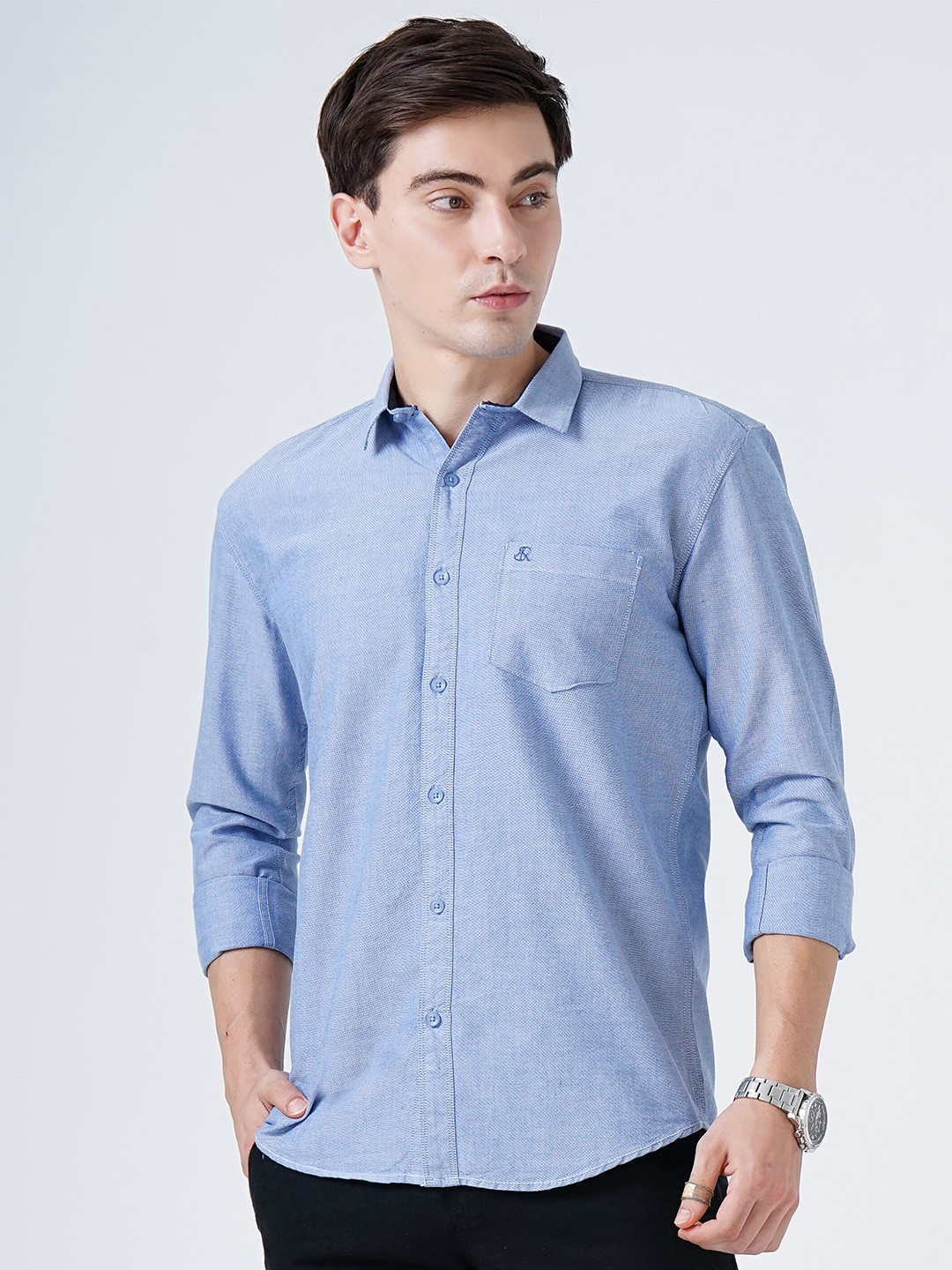 

SORATIA Men Blue Slim Fit Casual Shirt