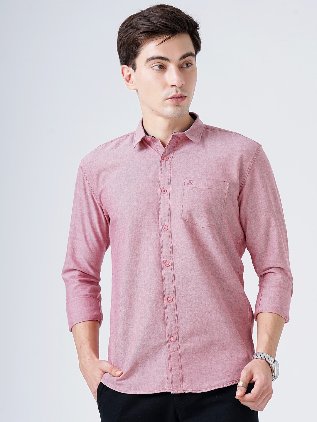 

SORATIA Men Maroon Slim Fit Cotton Casual Shirt