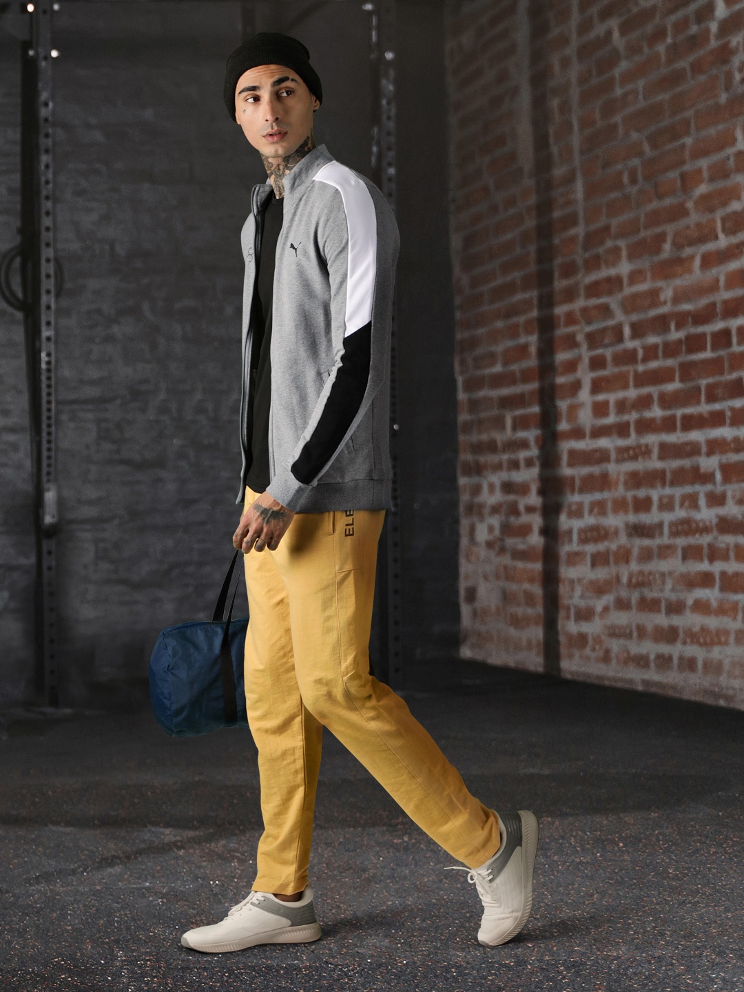 

one8 x PUMA Men Grey Solid Slim Fit Sporty Jacket