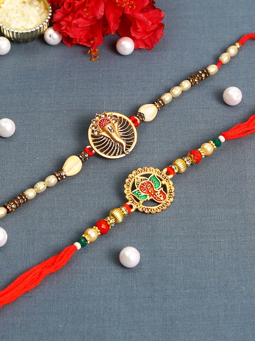 

Aapno Rajasthan Set of 2 Ganesha Rakhis, Multi