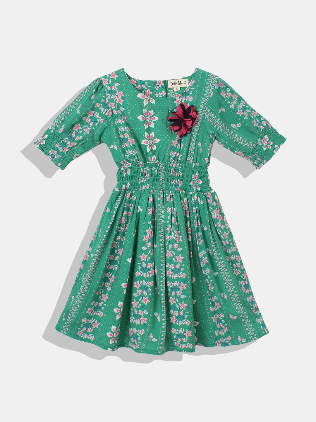 

Bella Moda Green & green Floral Ethnic Dress