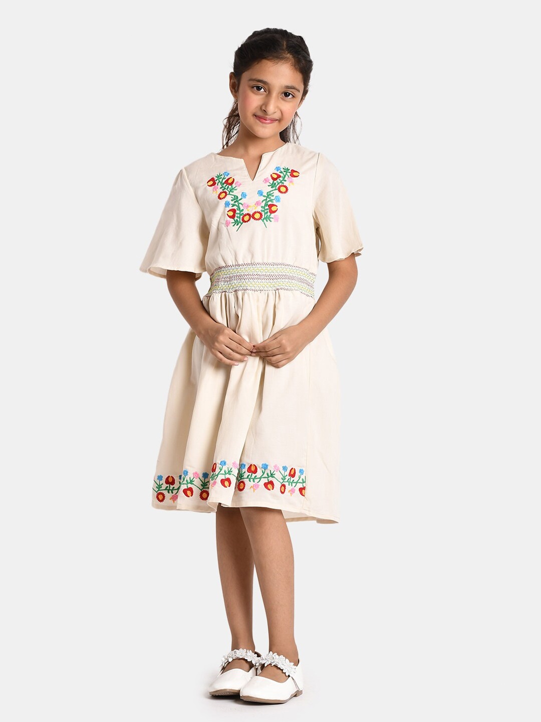 

Bella Moda Off White Ethnic Dress