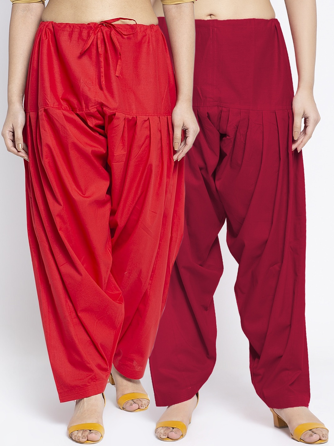 

GRACIT Women Pack Of 2 Solid Pure Cotton Salwar, Red