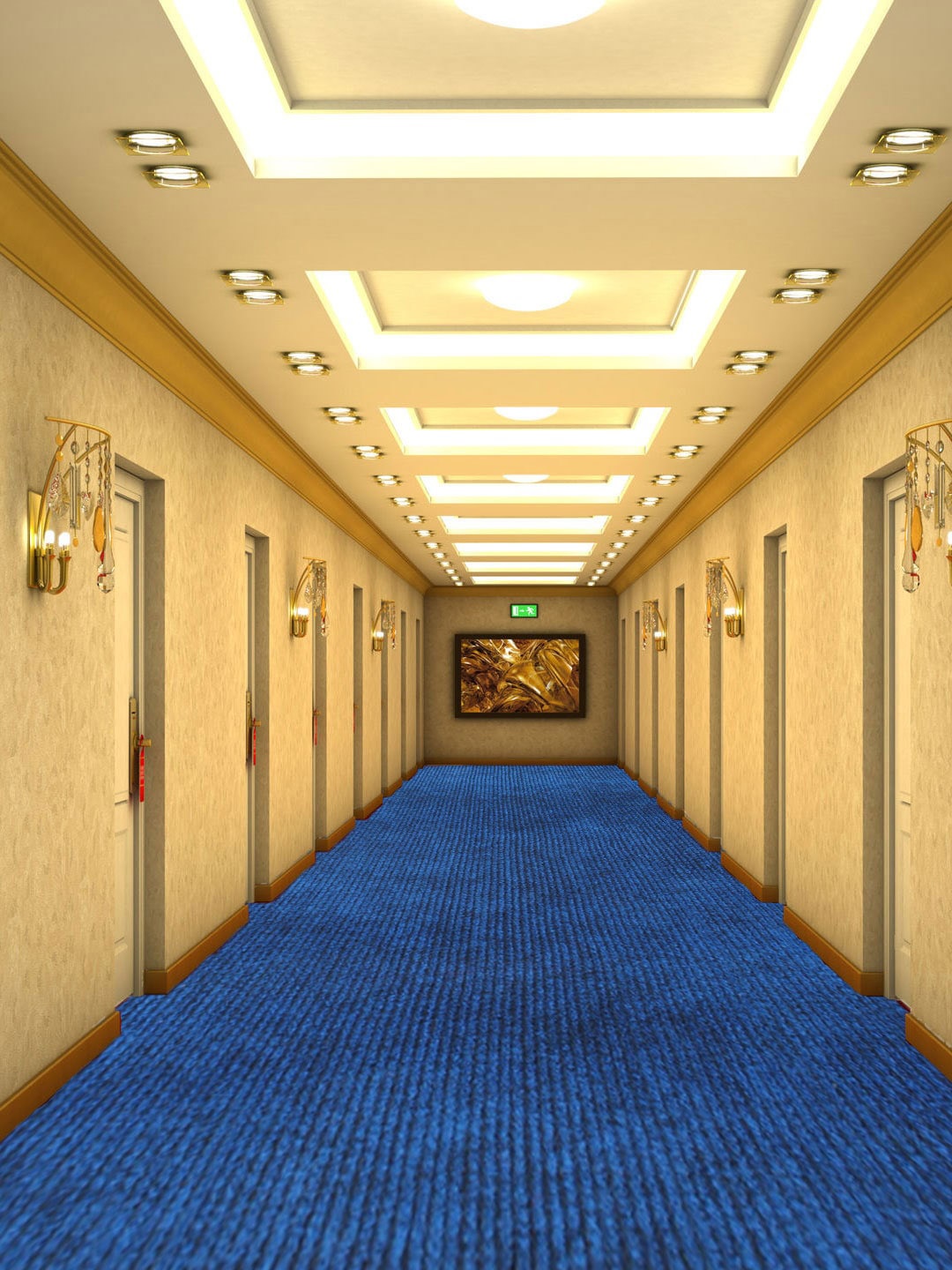 

LUXEHOME INTERNATIONAL Blue Solid Anti-Skid Floor Runners