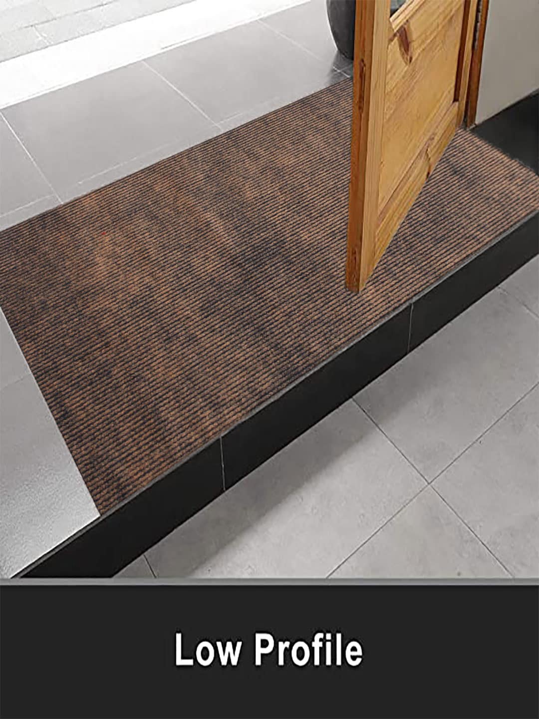 

LUXEHOME INTERNATIONAL Brown Solid Anti-Skid Doormats