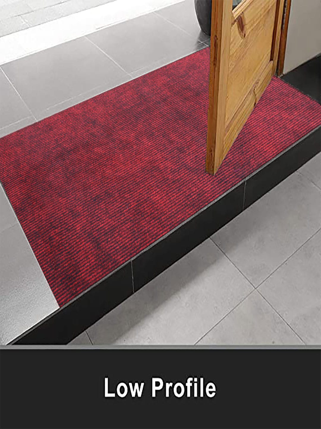 

LUXEHOME INTERNATIONAL Maroon Solid Anti-Skid Doormats